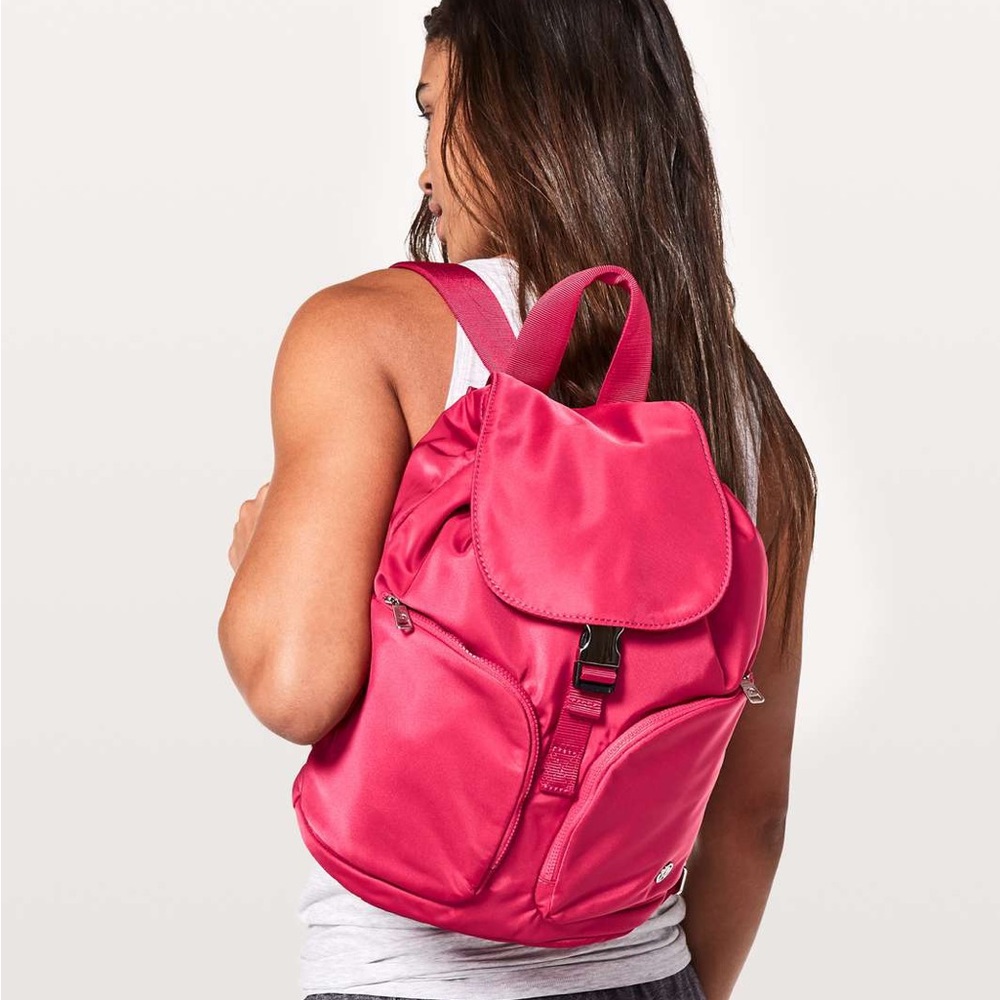 Lululemon Backpack Carry Onward Rucksack Mini 9L Fuchsia Pink Drawstring RARE